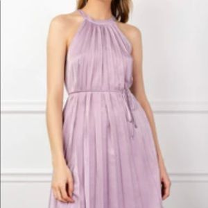 Lilac Pleated Mini Dress